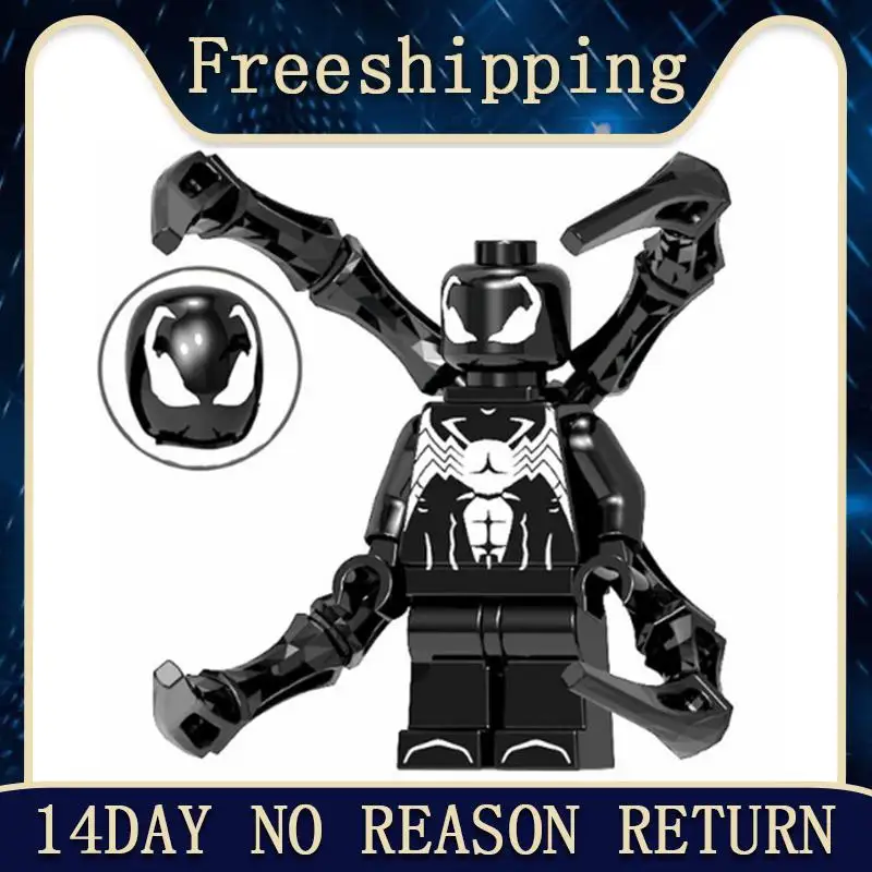 

Single Sale XP076 Legoing Marvel Super Hero Spiderman Venom Action Figure Mini Doll Building Blocks Educational Kids Toy Gifts