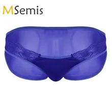 Gay купальники для мужчин купальник бикини трусы нижнее белье SISSY мягкие дышащие прозрачные сетчатые мужские трусы с низкой посадкой