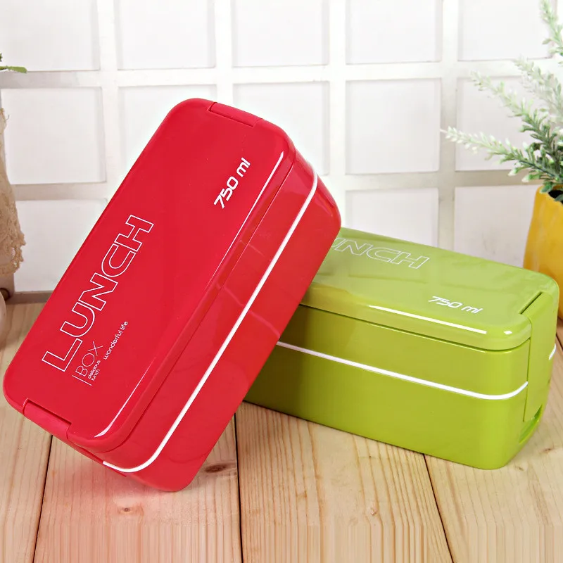 750ml Double Layer Fashion Lunch Food Box Portable Keep