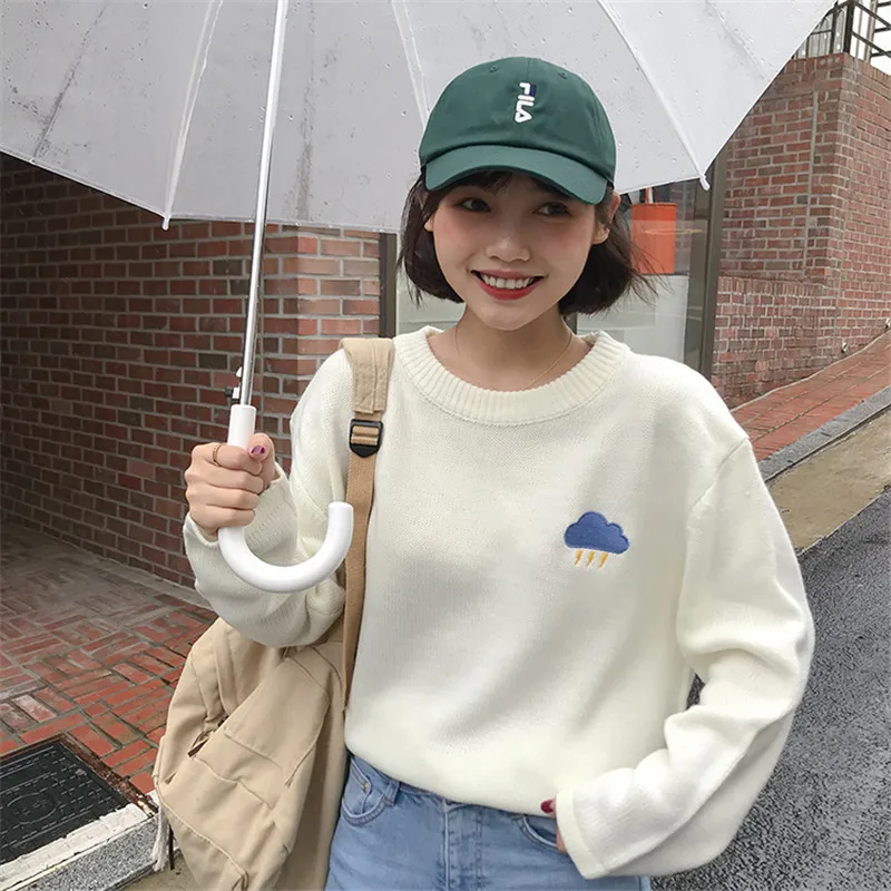 

Sueter Mujer Soft Women Fashion Knitted Sweater Pullover Pull Femme 2019 New Winter Long Sleeve O-Neck Korea Loose Sweaters