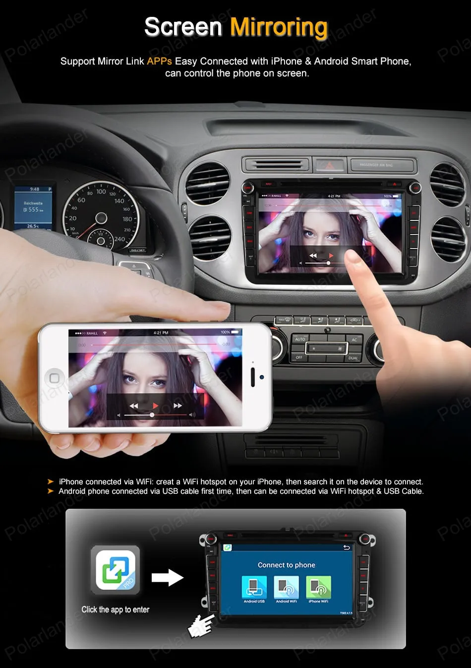 Sale Android4.4 Car DVD For VW Golf 5 6 Polo Passat Jetta Tiguan Touran Skoda Octavia Seat Quad Core wifi 3G GPS radio 1