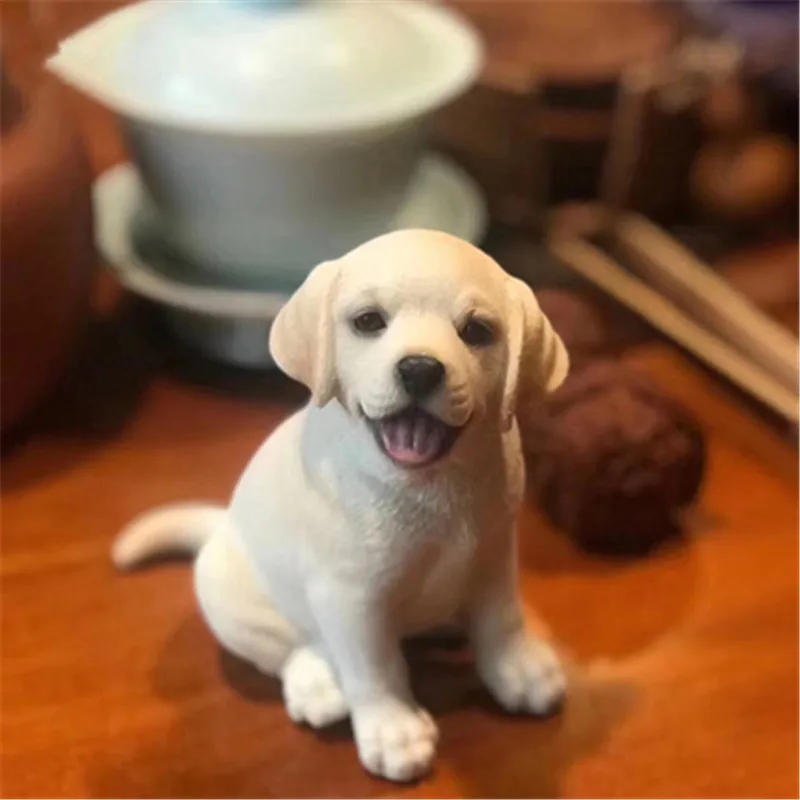 

Cute Puppy Statue Simulation Animal Dog Labrador Retriever Home Decor Art craft Action Figure Collectible Model Toy p1571