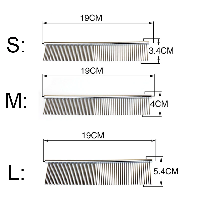 Расческа для домашних собак, расческа, инструменты для ухода, портативная расческа из нержавеющей стали для собак, кошек, инструмент для красоты, для длинных волос, маленьких и больших собак