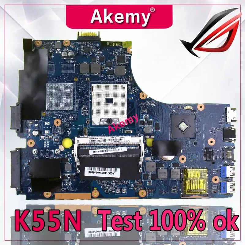 Akemy K55N материнская плата для ноутбука For Asus K55DE K55DR K55D K55 тест оригинальная |