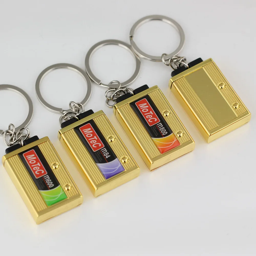 

10PCS/Lot MoteC Car Battery Pattern Keychain Creative Accessories Auto Part Model Car Keyring Key Chain Ring Keyfob Key Holder