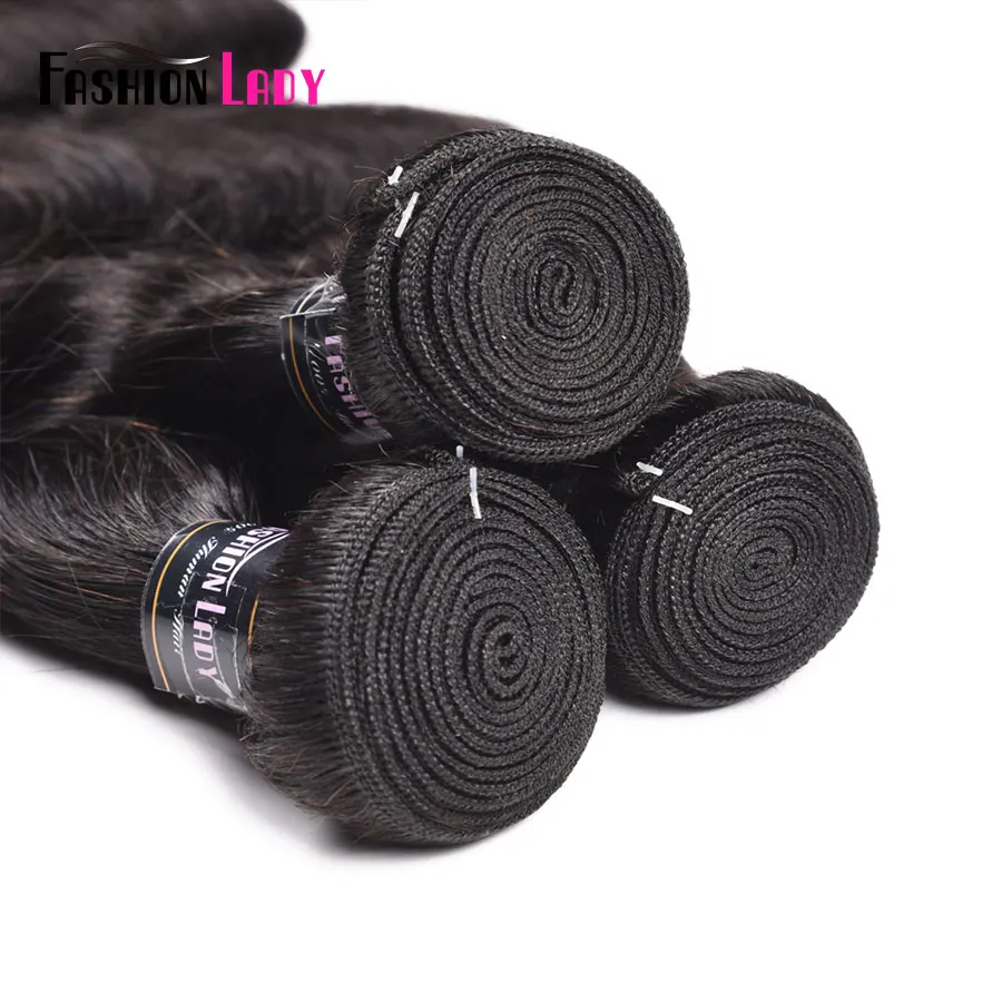 Fashion Lady Pre-Colored Malaysian Body Wave With Closure Natural Color 3 Bundles With Closure Human Hair Weaving Non-Remy Hair