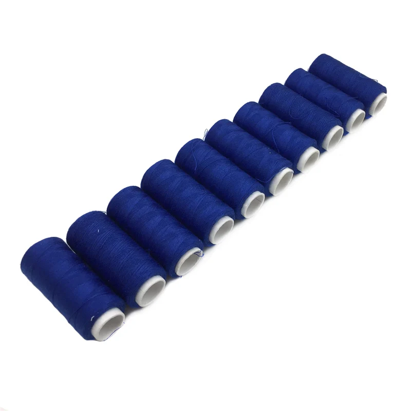 10pcs/set High quality 40S/2 Sewing Thread Machine embroidery thread 200 Yards/Spool home - Цвет: 10pcs Blue