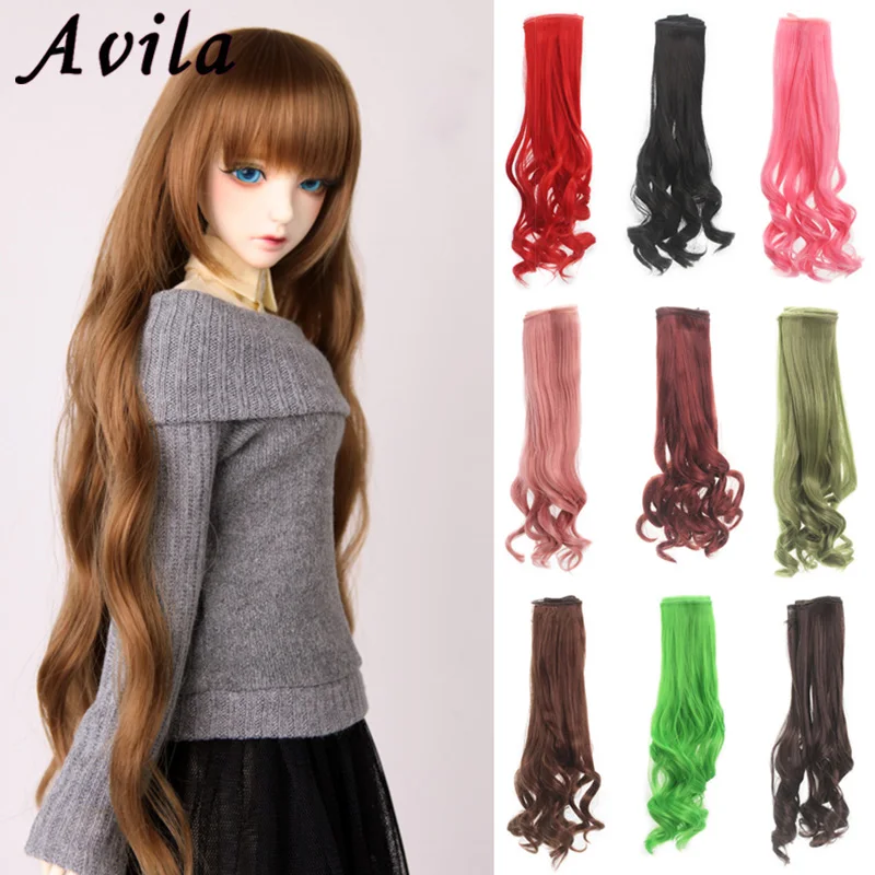 

Lowest Price 25cm doll wigs heat resistant deep wave hair for blyth doll 1/3 1/4 1/6 BJD diy cloth doll wigs