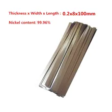 0,2x8x100 мм 100 шт Чистый Никель пластина ленточная полоса листы 99.96% для батареи точечная сварочная машина