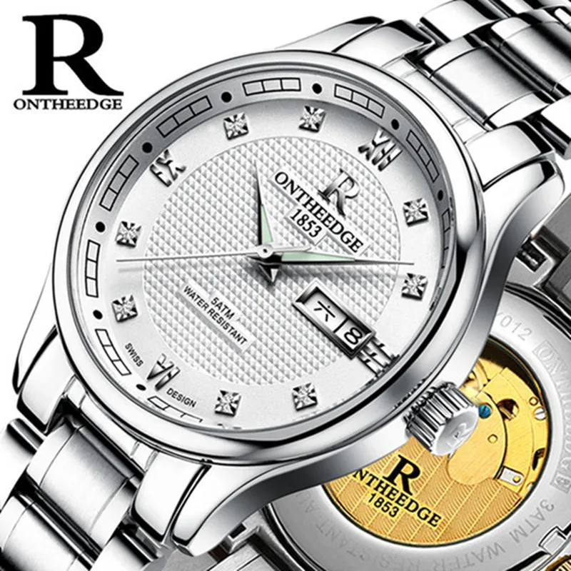 

zegarki meskie Men Watches Stainless Steel mechanical Wristwatches mens luminous Calendar date military sport waterproof Clock