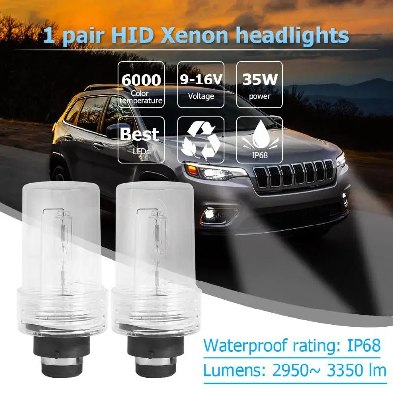 VODOOL 2 шт D2-BBT/D2-BDT 35 Вт HID Xenon автомобильный головной светильник Лампа 6000K 8000K 9-16V авто фары замена ксеноновый головной светильник лампы