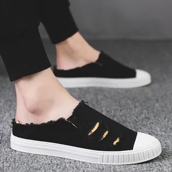 

Canvas Shoes Half Drag Summer Lazy Casual Shoes Trend Men's Shoes