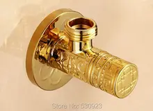 Новое поступление 2 шт. резной узор круглый угловой клапан роскошный золотой полированной треугольный клапан воды заполнение клапаны