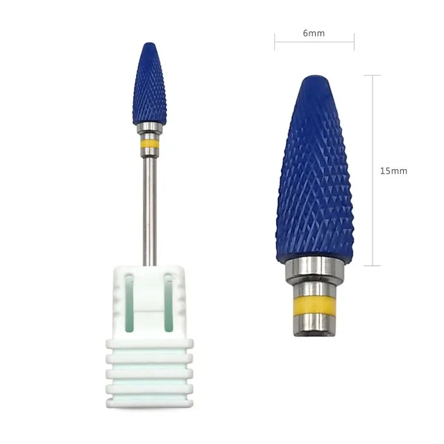 HYTOOS синий керамический сверло для ногтей 3/3" Цилиндрические роторные сверла для маникюра, аксессуары, маникюрные фрезы, фрезерные инструменты - Цвет: C15TB-XF