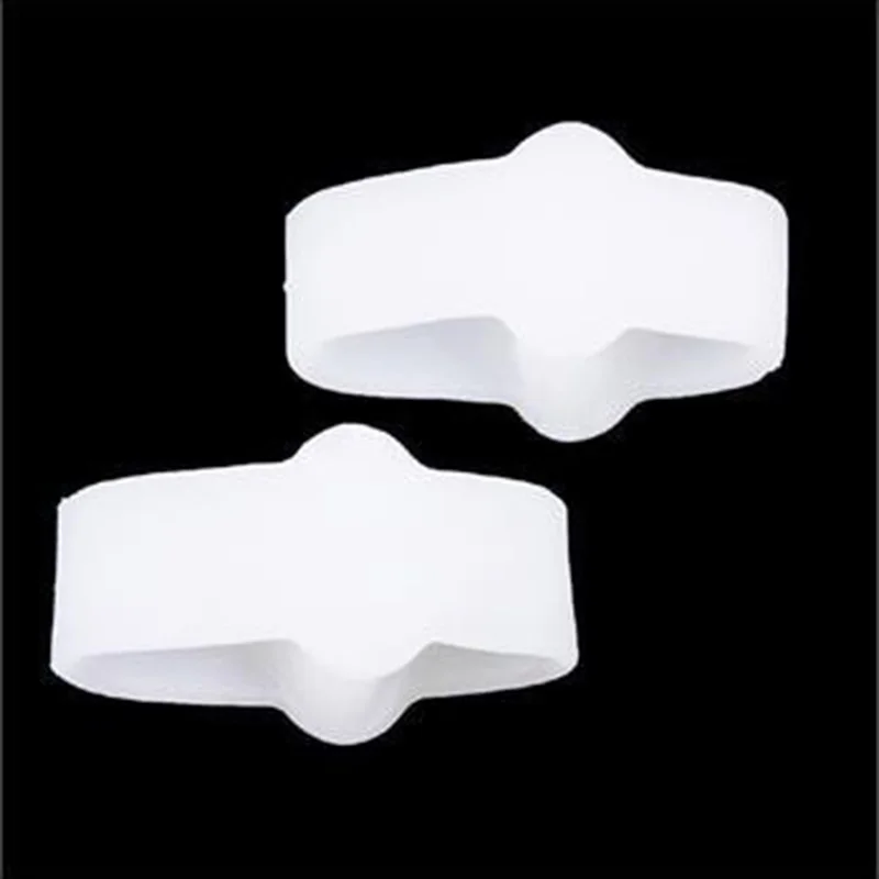 1 Pair 2 Hole Feet Foot Care Gel Toe Straighteners Separator Hallux Valgus Bunion Corrector Pain Relief Foot Massager P0034