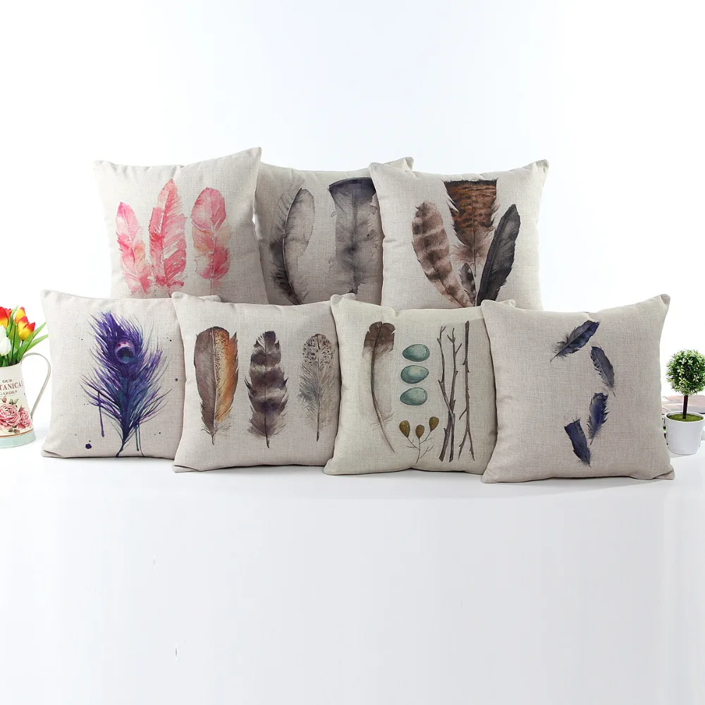 

feather cushion cover home decor coussin pillow case chair cushion cojines travesseiro decorative sofa throw pillows cover