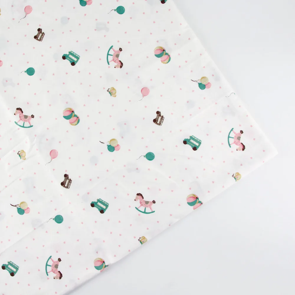 0.5 meter width 156cm Rocking Horse Print 100 Cotton Fabric for Baby