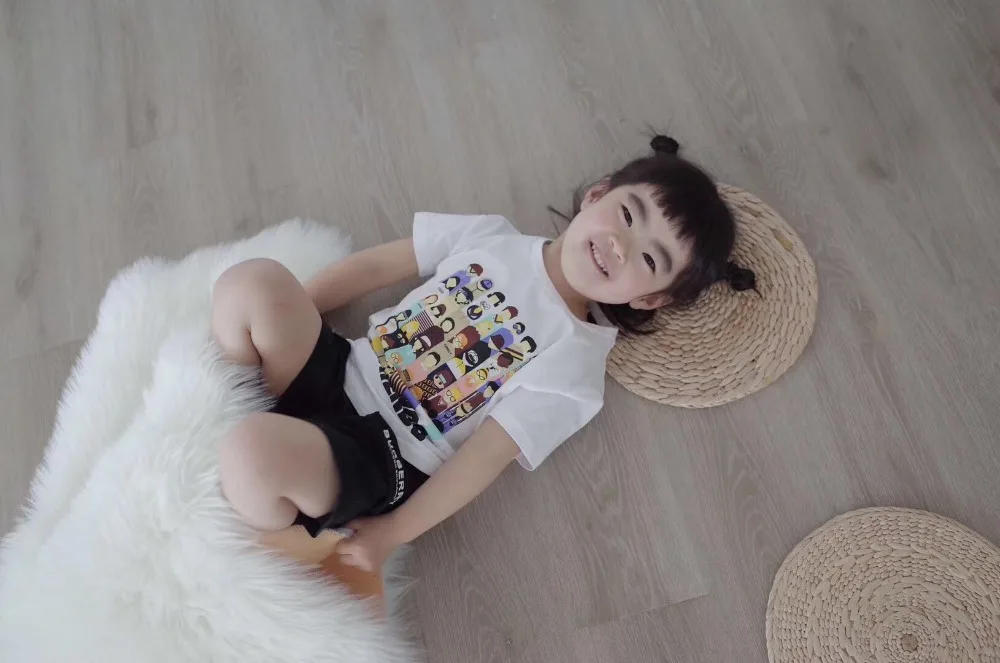 

2019 Summer White Figure &Letter Printed T-shirt f Kids For Boys&Girls WhiteTee Top Clothing Summer Casual T-shirt for Children