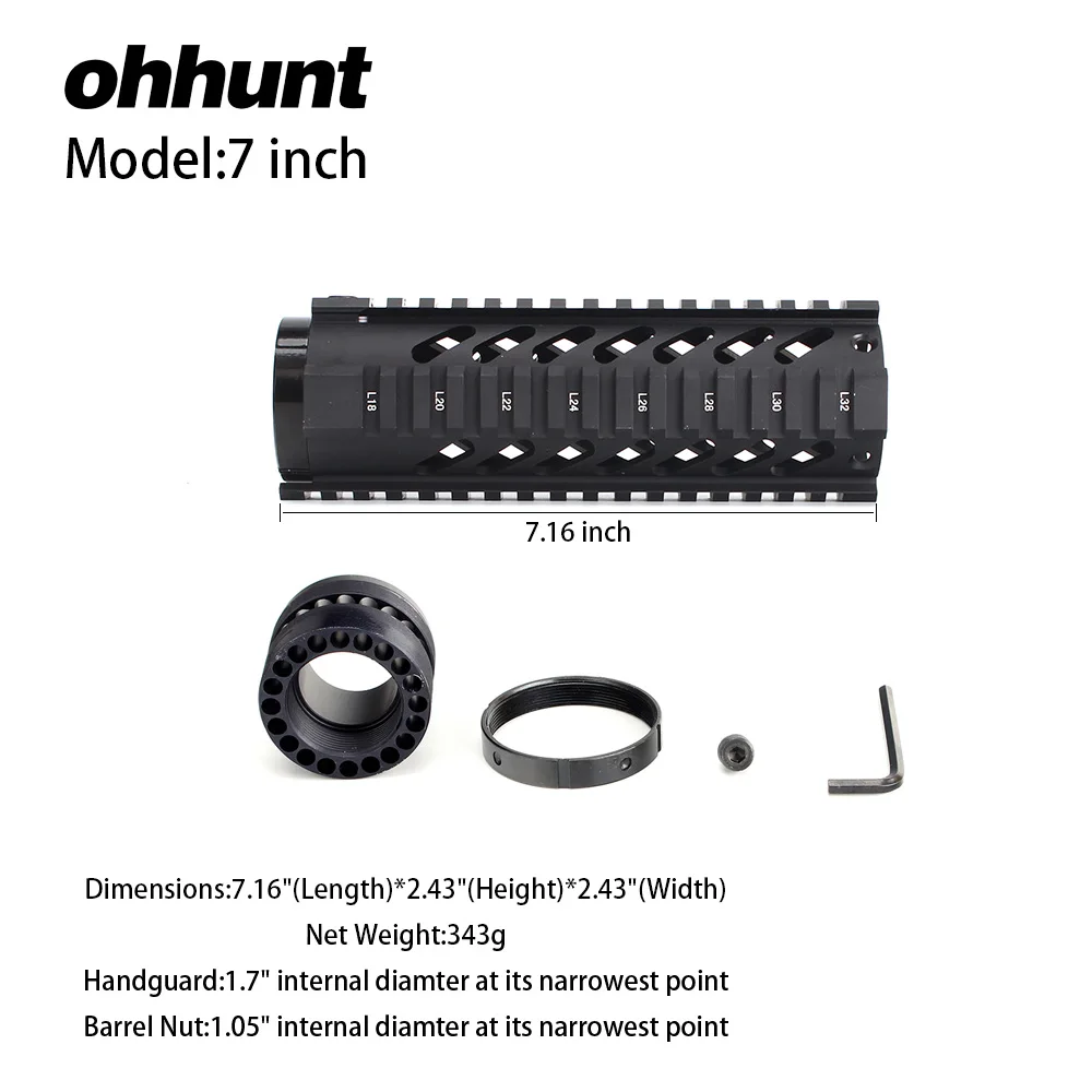 Ohhunt Tactical " 10" 1" 15" Free Float Quad Picatinny Rail Handguard устанавливается на стандартный карабин. Винтовки 223 5,56 AR15 M16