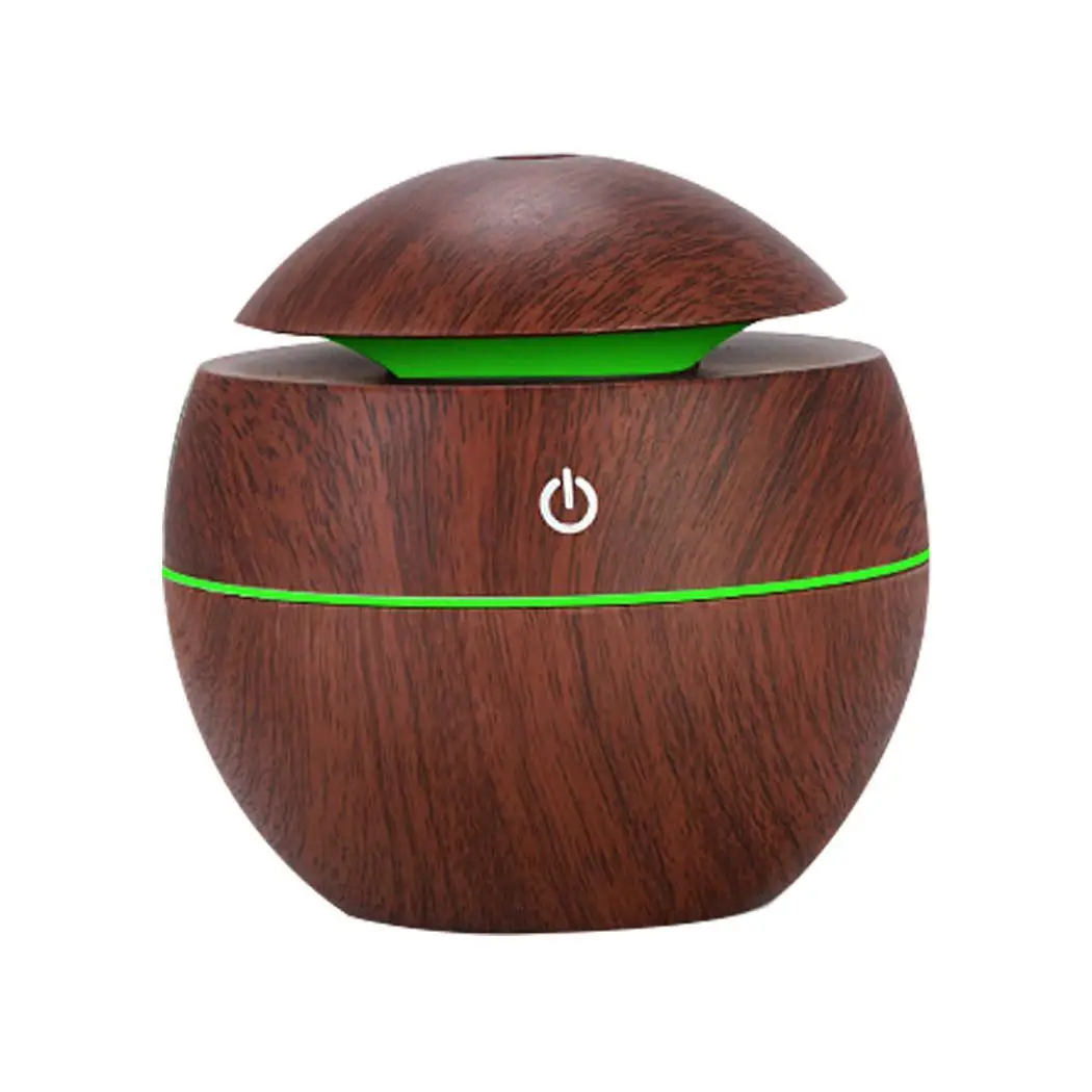

130ml Ultrasonic Air Humidifier Aroma Essential Oil Diffuser USB Humidifier Mist Fogger Maker Home LED Light Home Wood Grain Car