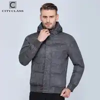 CITY CLASS New Mens Winter Jackets Fashion Leisure Hat Short Cotton-Padded Isoft Warm Winter Parkars Jacket Free Shipping 603