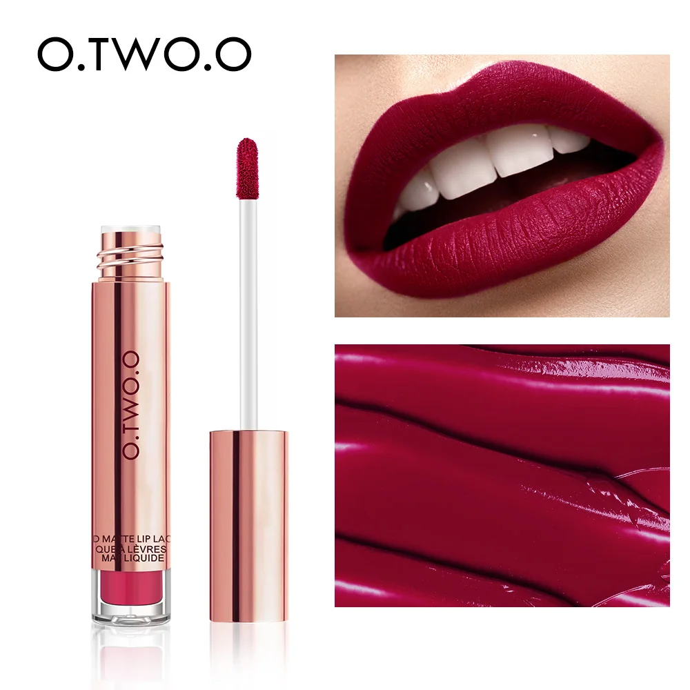 

O.TWO.O Matte Liquid Lipstick Waterproof Moisturizer Smooth Lip Stick Long-lasting Lip Tint Cosmetic Lip Makeup 12 Colors