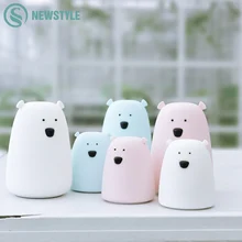 Детская Ночная лампа для спальни с милым медведем, силиконовая светодиодная Ночная лампа, меняющая цвет, светодиодная прикроватная лампа для детей, игрушка в подарок