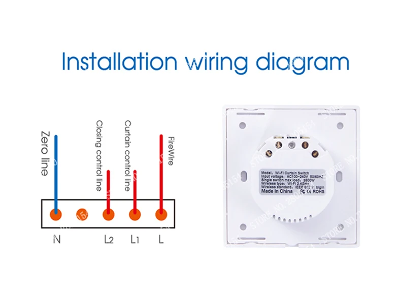 Wifi европейского стандарта touch шторы настенный выключатель голосового Управление по Alexa/Google телефон управление для электрический привод