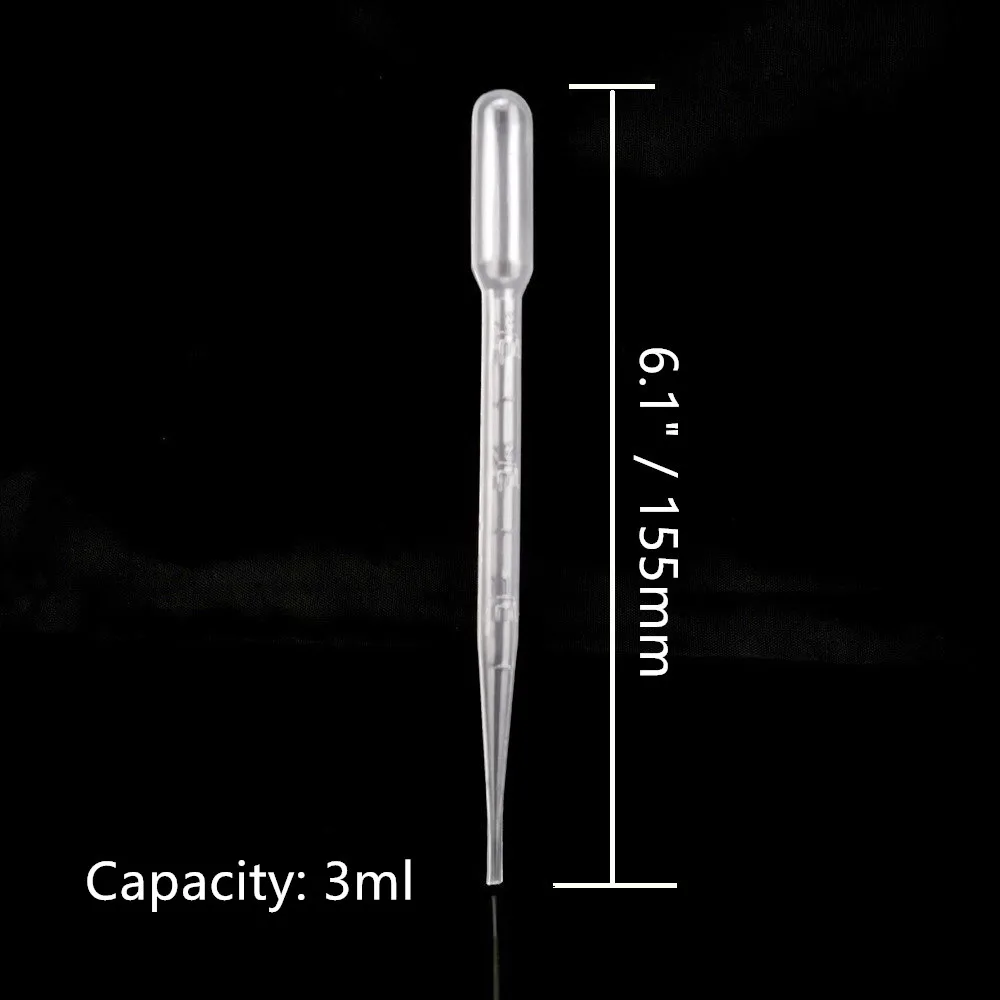 Transfer Pipettes 100pcs 3ml Capacity Transparent Plastic Disposable Graduated Eye Dropper Lab Chemicals Experiment Supplies