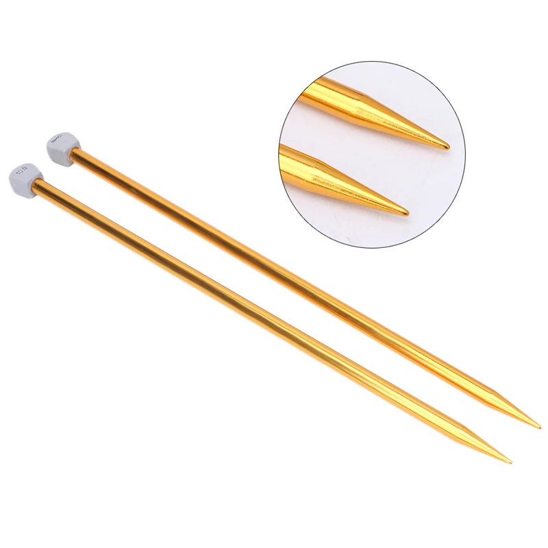 

2Pcs/Set 35cm Single Poin Knitting Needles Pins Straight Aluminum DIY Weaving Tool