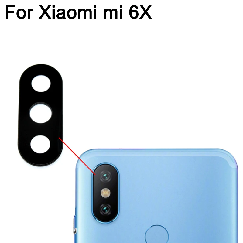 

New For xiaomi mi 6X Rear Back Camera Glass Lens Cover Replacement Parts With Sticker Glue For xiaomi mi6X MI6 X