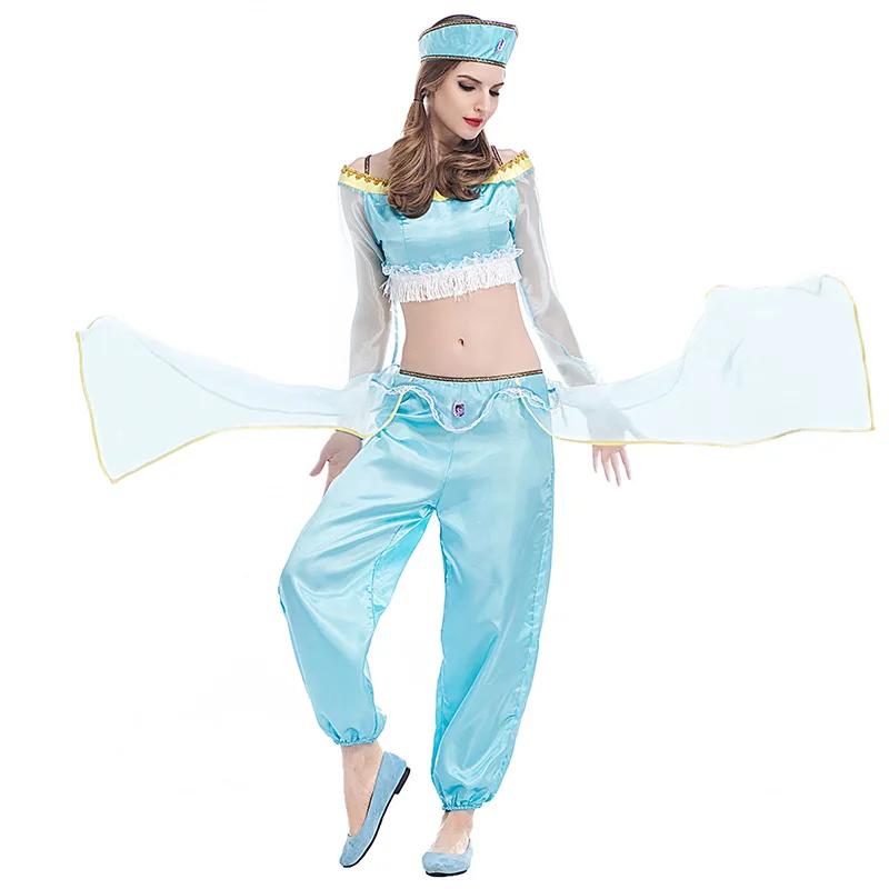 

Aladdin Lamp Princess Jasmine Costume Adult Women Halloween Fantasia Princess Cosplay Female Carnival Fancy Dress Up Outfit