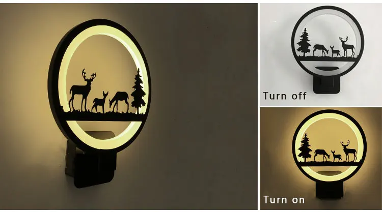 Luminária led preta e moderna de parede