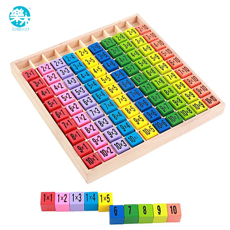 Bébé jouets en bois 99 Table de Multiplication jouet mathématique 10*10 Figure blocs bébé apprendre éducatif montessori cadeaux livraison gratuite