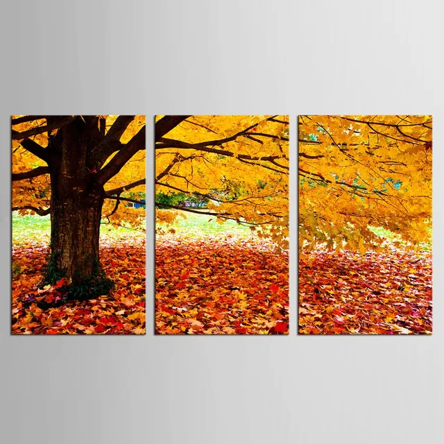 3 Panel wall art Maple Tree Painting Modern Art Picture for Living Room