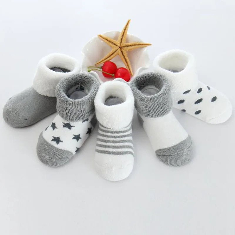 5Pair New warm baby toddler socks cartoon cotton autumn and winter baby foot socks