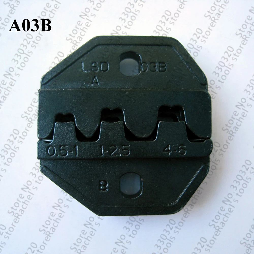 

A03B crimping dies for non-insulated open plug type connector