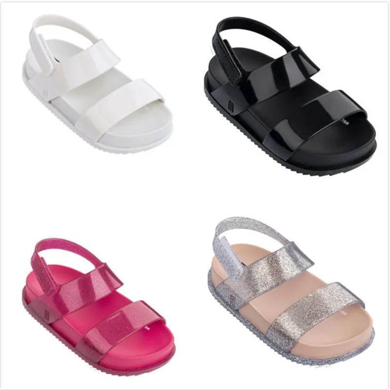 Детская римские сандалии обувь для мальчиков 2018 Новые Девушки прозрачная обувь летние дышащие Кристалл детская пляжная обувь