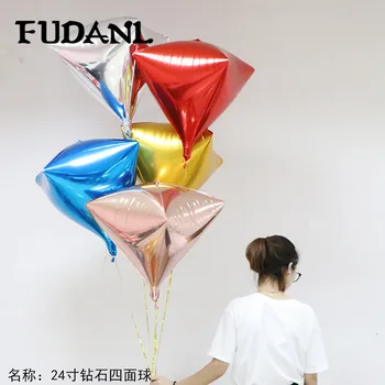 

20pcs 24'' 4D Round Cube Balloon Unique Metallic Circle Diamond Balloon Mylar Foil Backdrop Bridal Shower Birthday Wedding decor