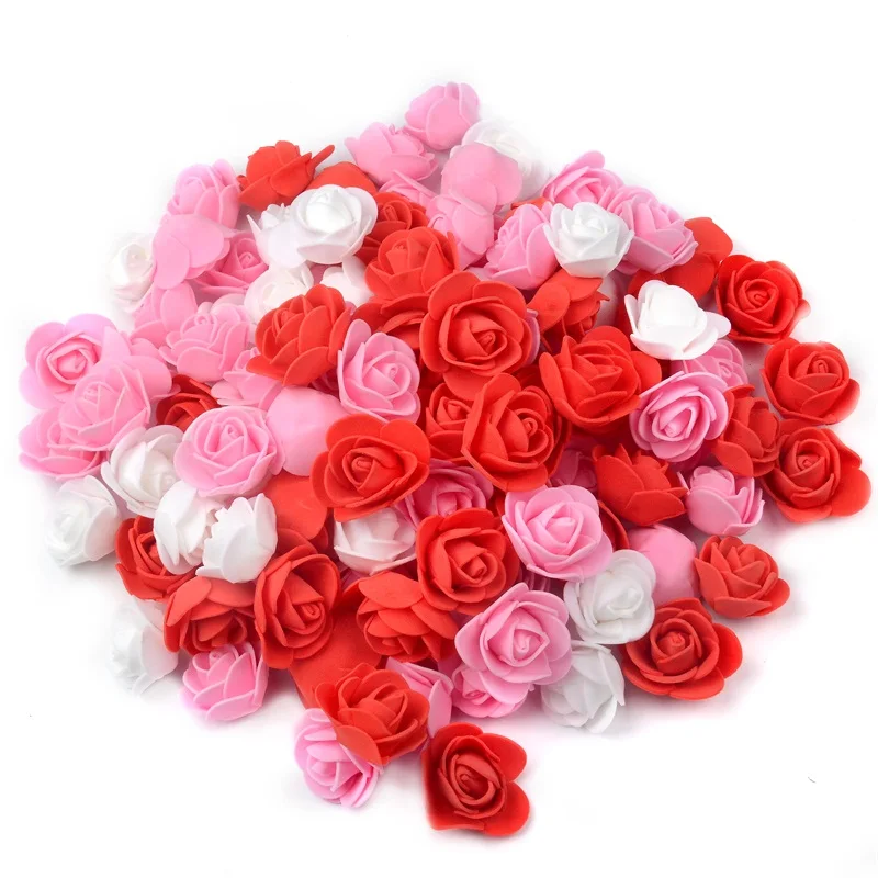 

500pcs 3.5cm Artificial Foam Rose Heads Flower For DIY Wreath Home Wedding Decoration Cheap Fake Flower Handmade Accessories
