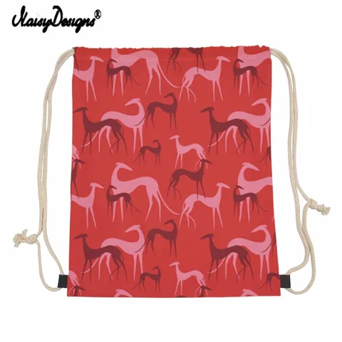 Mochilas para Adolescentes Bolsas de Armazenamento Noisydesigns Galgo Cães Drawstring Bolsa Crianças Meninas Pequenos Dropshipping Mochila 2020