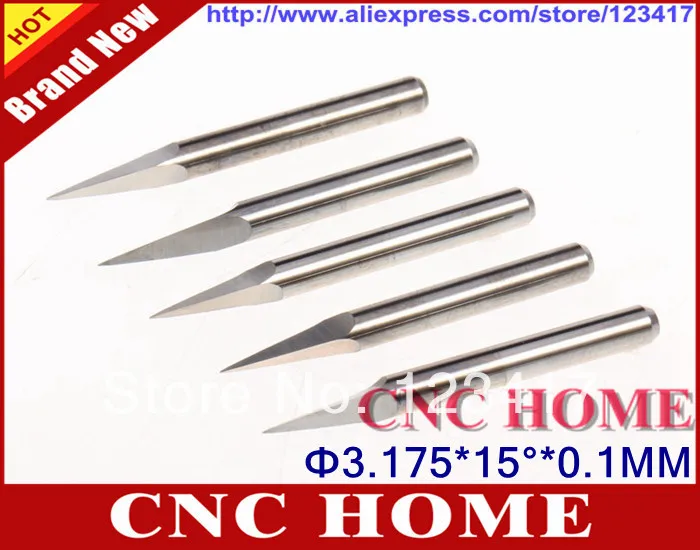 

3.175*0.1MM 15 Degree 3-Face Mill Cutter Carbide PCB CNC Engraving Bits, CNC Engraving Cutters Router Bits Tools for Wood Metal