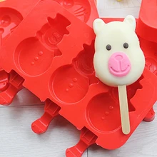 3 отверстия овальные эллипса Форма силиконовые формы мороженого милый кролик Popsicle формы для льда Куб инструменты ледяной Лолли чайник держатель