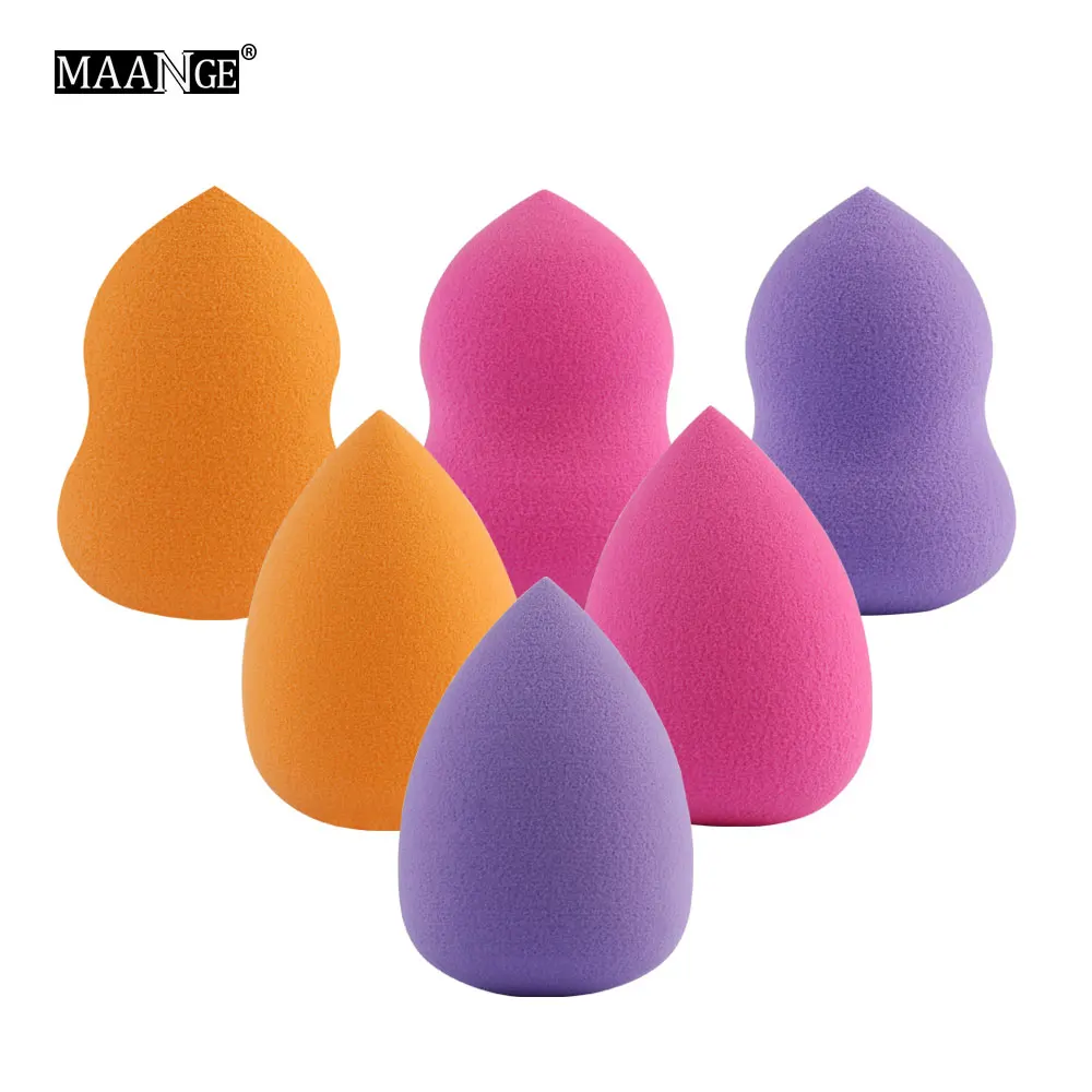 

MAANGE 6 Pcs Makeup Sponge High Quality Smooth Powder Beauty Cosmetic Puff Make up Blending Tools Grow Bigger in Water