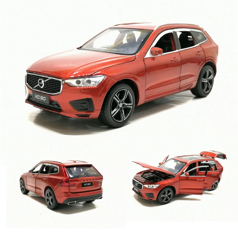 1:32 VOLVO XC60 внедорожник Внедорожник Металлический Игрушечный Автомобиль со звуком светильник оттягивающийся автомобиль детские игрушки подарки