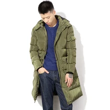 Men Winter Cotton Padded Thicken Hooded Jacket Male Fashion Casual Warm Long Parkas Jacket Outerwear Size M-5XL
