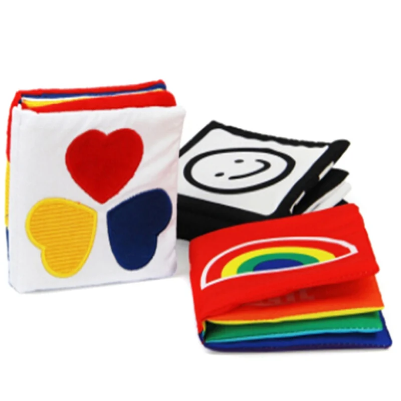 

Newborn Baby First Colorful Soft Cloth Infant Book Kids Educational Rattler Toy Stimulate Vision Book With Paper BB Sounds