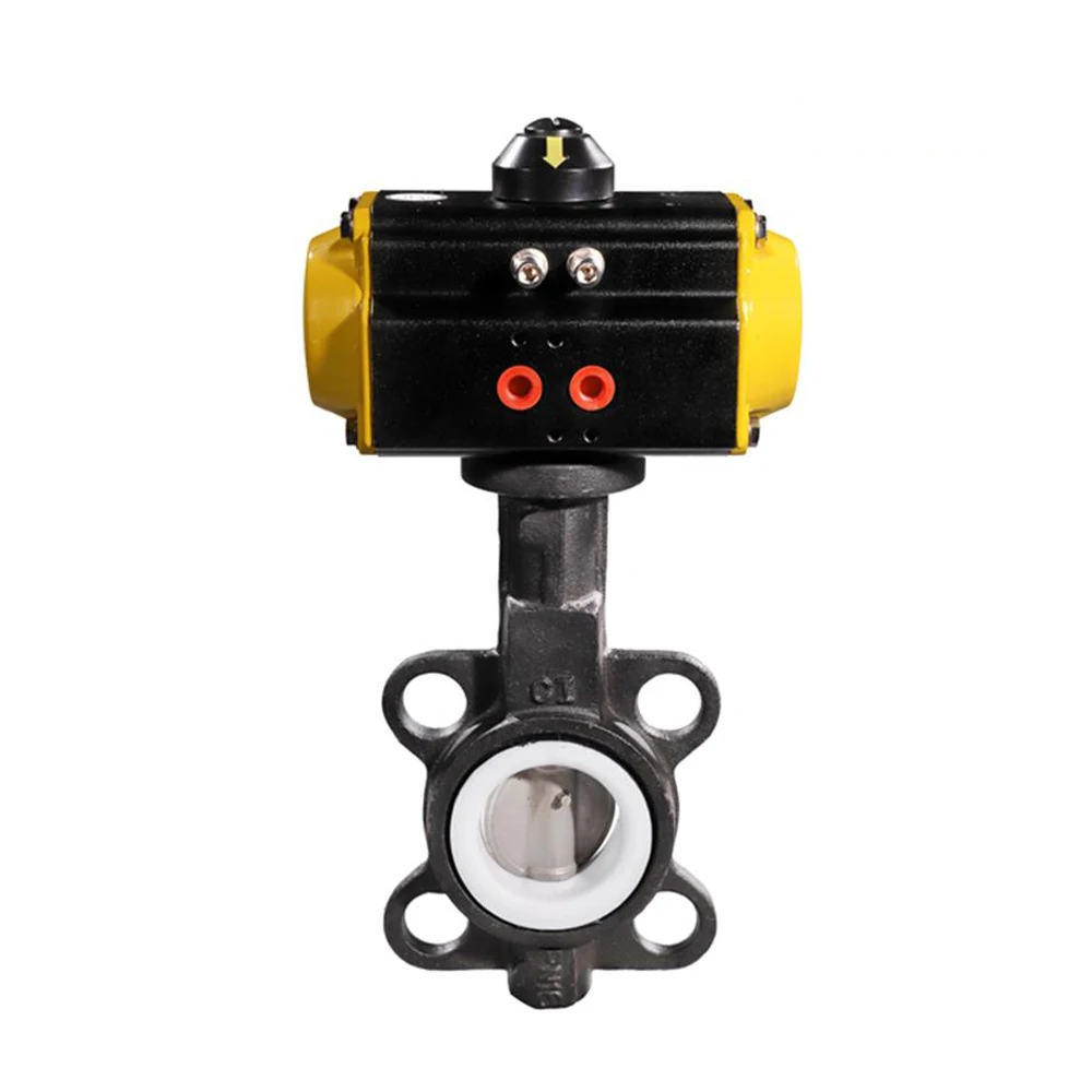 DN80 " чугун тела с Нержавеющая сталь DICS ptfe-уплотнения Пневматика Управление клапан Wafter соединения