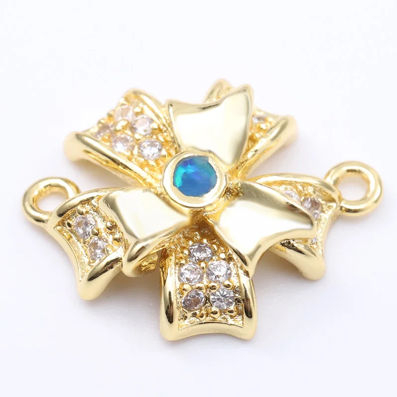 Singreal Opal Micro Pave Bow Charms Bracelet Becklace Choker Pendant Connectors for Women DIY Jewelry Making Accessories | Украшения и