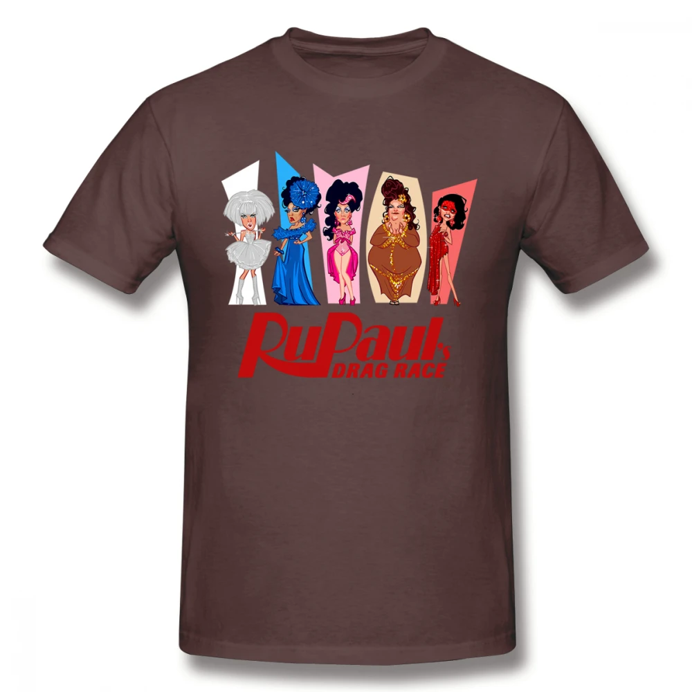 Rupaul Drag Race футболка для мужчин плюс размеры хлопок Футболка команды 4XL 5XL 6XL Camiseta - Цвет: Коричневый